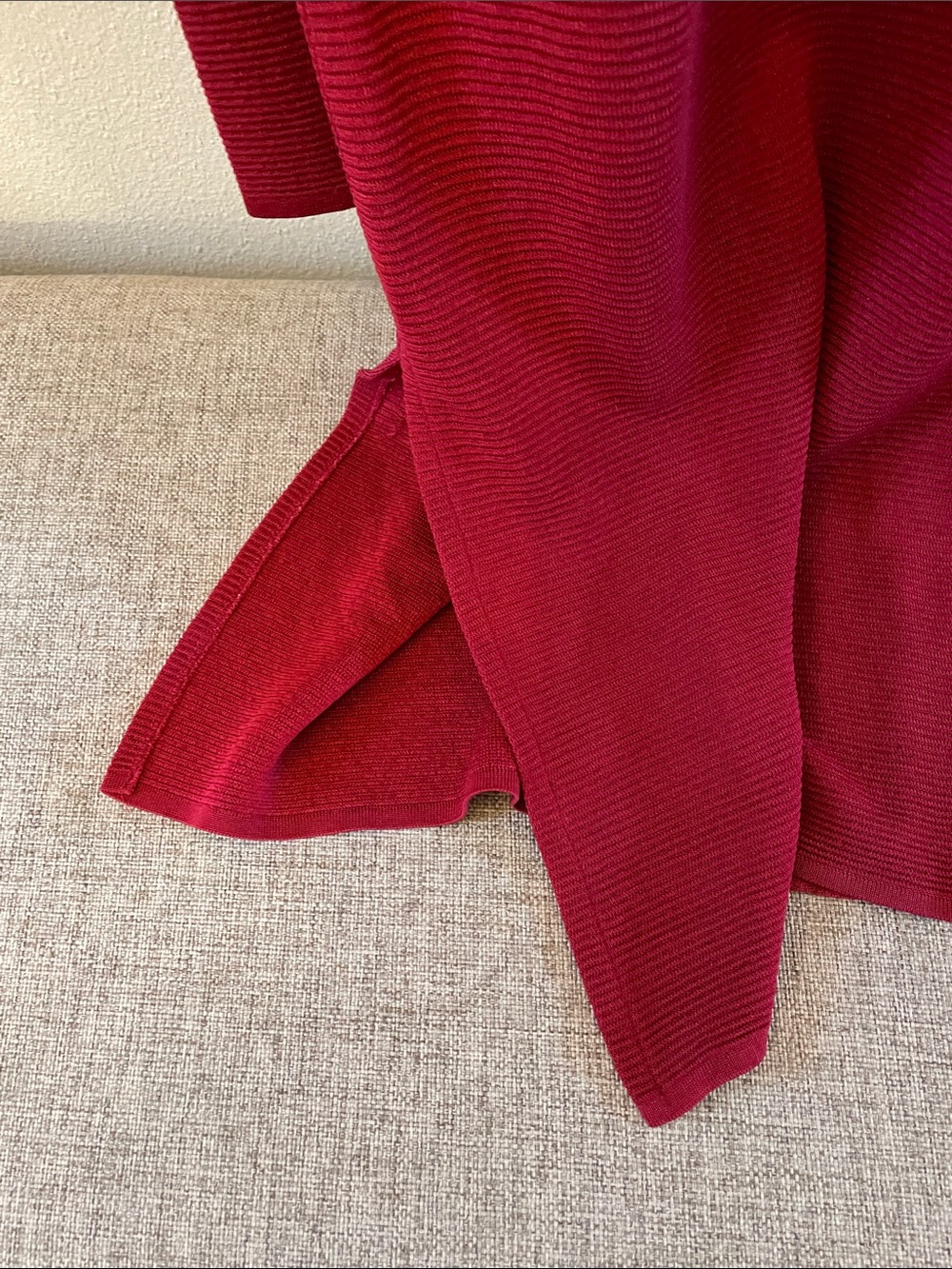 Misook Deep Red Long Ribbed Button Cardigan L - Picture 6 of 6